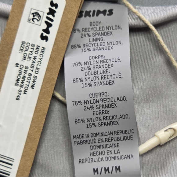 SKIMS Swim Mid Waist Bikini Bottom Swimwear Onyx Black Medium NWT - Picture 5 of 6